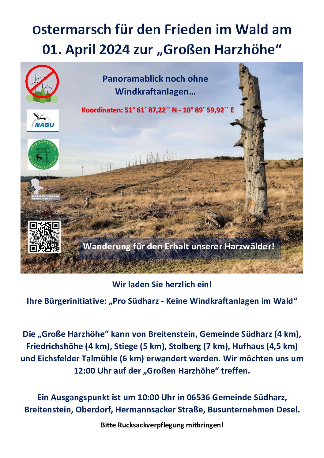 Friedensmarsch für den Wald am Ostermontag