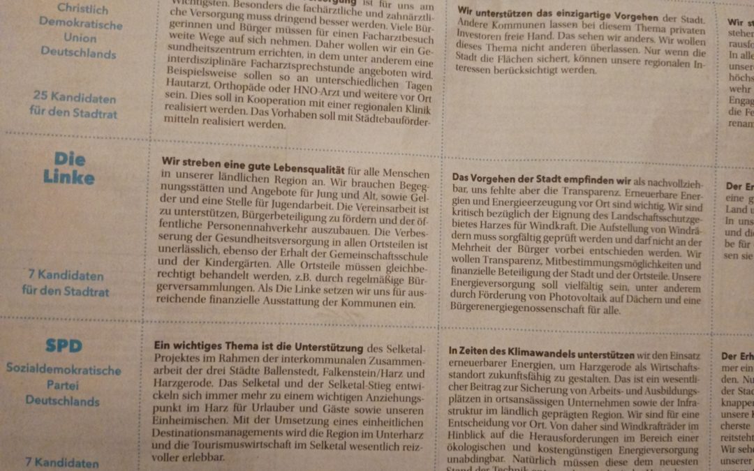 Kandidatenbefragung zur Kommunalwahl am 5.6.24 um 19.00 Uhr im ATHINA