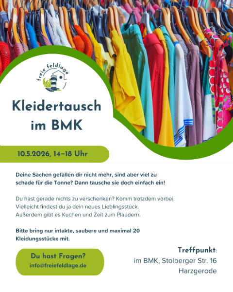 Kleidertausch und Kaffeeplausch im BMK am 10.05.26