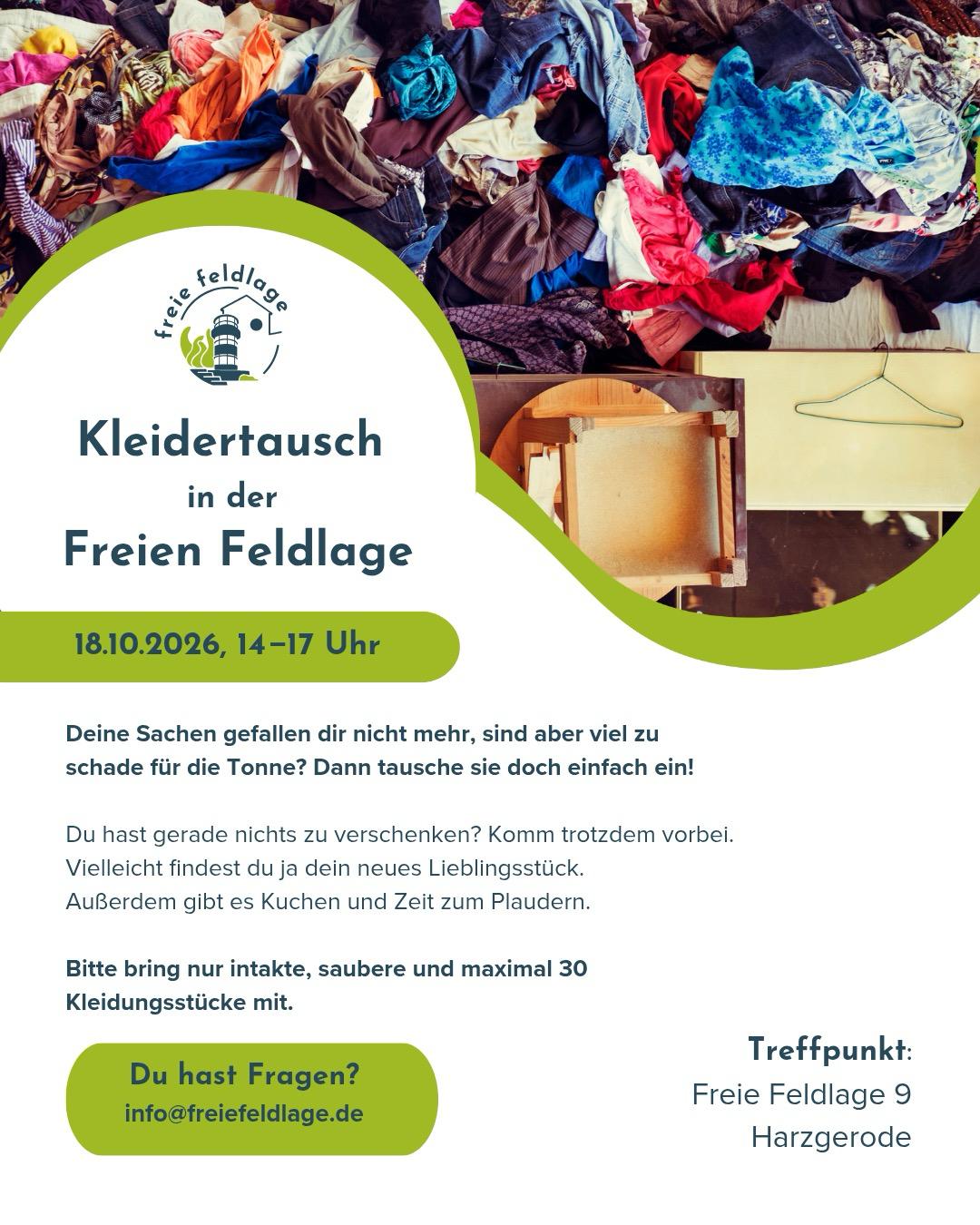 Kleidertausch am 18.10. in der Freien Feldlage
